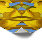 Yellow Echinacea Flowers Abstracte Natuur Art Poster (Hoek)