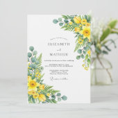 Yellow Effervescent Spring Wedding Kaart (Staand voorkant)