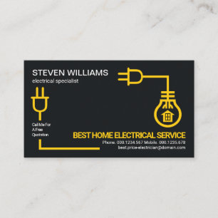 Yellow Electric Circuit Wining Electricia Service Visitekaartje