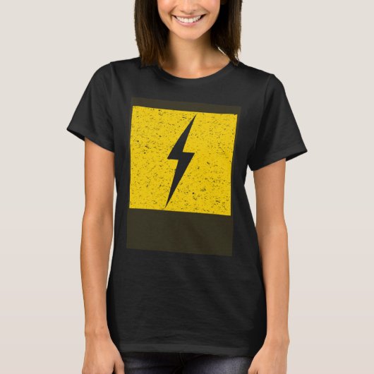 Yellow Electric Thunderbolt Lightning Bolt T-shirt (Voorkant)