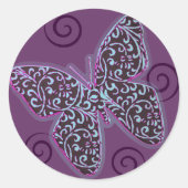 Yellow Elegance Butterfly Ronde Sticker (Voorkant)