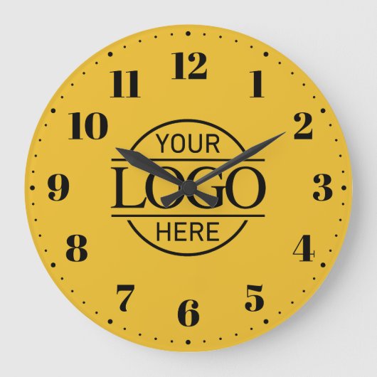 Yellow Elegant Branded Business Logo Promotional Grote Klok (Voorkant)