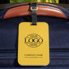 Yellow Elegant Business Logo Employee Travel Bagagelabel