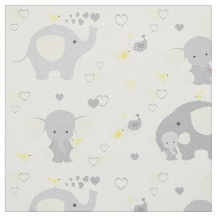 Yellow Elephant Baby Nursery Stof