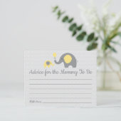 Yellow Elephant Baby shower Advies voor Moeder Kaa Briefkaart (Staand voorkant)