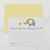 Yellow Elephant Baby shower Advies voor Moeder Kaa Briefkaart (Voorkant / Achterkant)