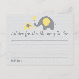 Yellow Elephant Baby shower Advies voor Moeder Kaa Briefkaart
