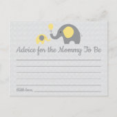 Yellow Elephant Baby shower Advies voor Moeder Kaa Briefkaart (Voorkant)
