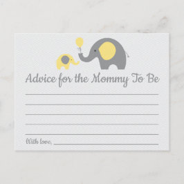 Yellow Elephant Baby shower Advies voor Moeder Kaa Briefkaart