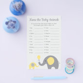 Yellow Elephant Baby shower Baby naam Flyer (Enkel)