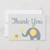 Yellow Elephant Baby shower dank u kaarten plat (Voorkant)