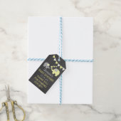 Yellow Elephant Baby shower dank u krijtbord Cadeaulabel (Met Touw)