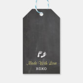 Yellow Elephant Baby shower dank u krijtbord Cadeaulabel (Achterkant)