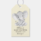 Yellow Elephant Baby shower Favor Gift Label Cadeaulabel (Voorkant)