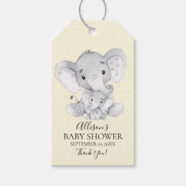 Yellow Elephant Baby shower Favor Gift Label Cadeaulabel