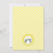 Yellow Elephant Baby Shower Invitations Chev 170 Kaart (Achterkant)
