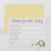 Yellow Elephant Baby shower Wensen voor Baby Kaart (Voorkant / Achterkant)