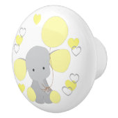 Yellow Elephant ballon Hearts Baby Boy Nursery Keramische Knop (Rechts)