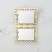 Yellow Elephant Bird Chevron Print Dank u kaart (Binnen)