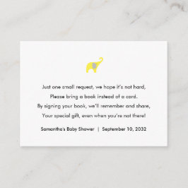 Yellow Elephant Book aanvraag / boeken voor baby Informatiekaartje