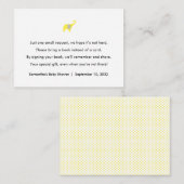 Yellow Elephant Book aanvraag / boeken voor baby Informatiekaartje (Voorkant / Achterkant)