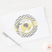 Yellow Elephant Bow-stropdas Chevron Print Dank u Ronde Sticker (Envelop)