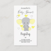 Yellow Elephant Boy Meisje Baby shower Registry Informatiekaartje (Voorkant)