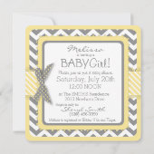 Yellow Elephant en Chevron Print Baby shower Kaart (Achterkant)