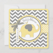 Yellow Elephant en Chevron Print Baby shower Kaart (Voorkant)