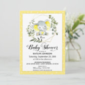 Yellow Elephant Modern Baby shower Kaart (Staand voorkant)