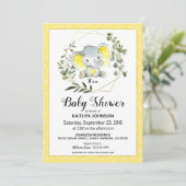 Yellow Elephant Modern Baby shower Kaart (Staand voorkant)