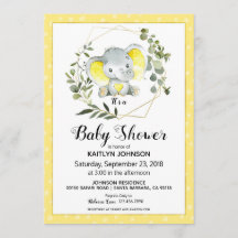 Yellow Elephant Modern Baby shower