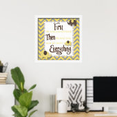 Yellow Elephant Nursery Word Wall Art Poster (Thuiskantoor)