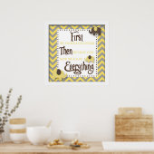 Yellow Elephant Nursery Word Wall Art Poster (Keuken)
