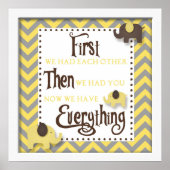 Yellow Elephant Nursery Word Wall Art Poster (Voorkant)