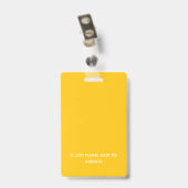 Yellow Employee Photo, Bar Code, Logo ICU-ID Badge (Achterkant met clip)
