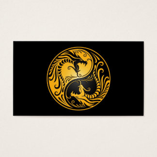 Yellow en Black Yin Yang Dragons Visitekaartje