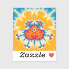 Yellow en Blue Mandelbrot Fractal Sticker