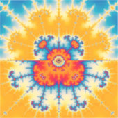 Yellow en Blue Mandelbrot Fractal Sticker (Voorkant)