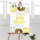 Yellow en Chocolate Donuts Baby Brunch Welkom Poster