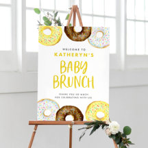 Yellow en Chocolate Donuts Baby Brunch Welkom