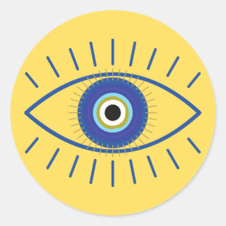 Yellow Evil Eye Sticker