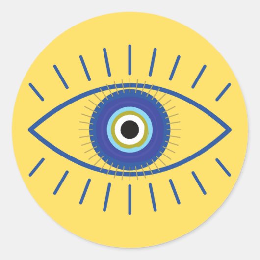 Yellow Evil Eye Sticker (Voorkant)