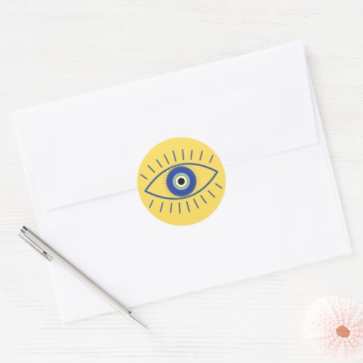 Yellow Evil Eye Sticker (Envelop)