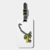 Yellow Excavator Construction Machinery Bagagelabel (Voorkant verticaal)