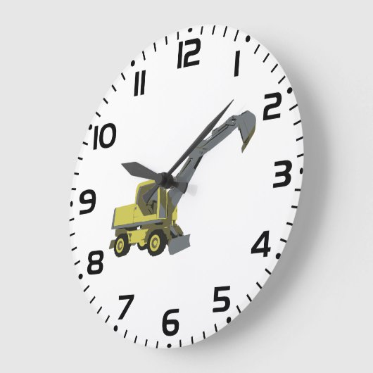 Yellow Excavator Construction Machinery Grote Klok (Hoek)