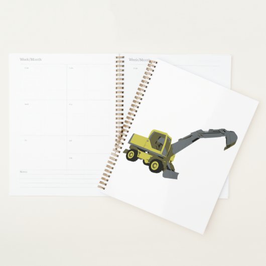 Yellow Excavator Construction Machinery Planner (Display)