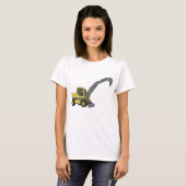 Yellow Excavator Construction Machinery T-shirt (Voorkant volledig)