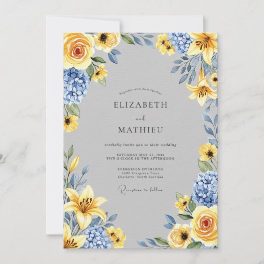 Yellow Exultant Spring Wedding Kaart (Voorkant)