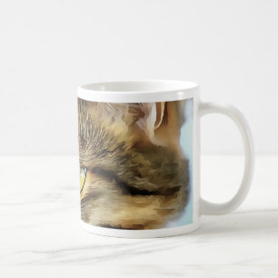 Yellow Eyed Calico Cat Realistic Pet Portret Koffiemok